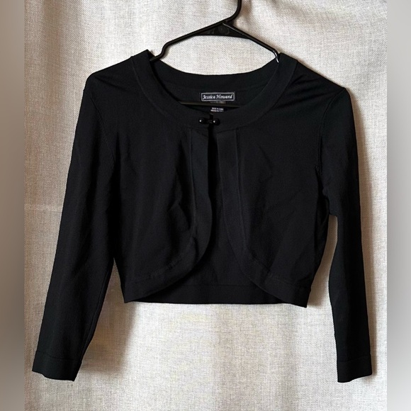 Jessica Howard Jackets & Blazers - Jessica Howard•shrug/jacket•3/4 sleeve•small•viscose blend•black